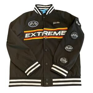Large (14) SOHO Boys Club Extreme Jacket Racing Black Snap Up Youth